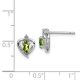 Sterling Silver Rhodium-plated Peridot & Diam. Earrings - QB-BFDF86B1-4066