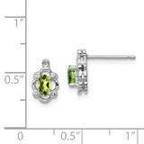 Sterling Silver Rhodium-plated Peridot & Diam. Earrings - QB-E75AB670-9187