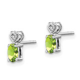Sterling Silver Rhodium-plated Peridot & Diam. Earrings - QB-F041F15F-9668