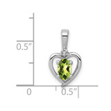 Sterling Silver Rhodium-plated Peridot & Diam. Pendant - QB-A68592A8-9294