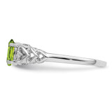 Sterling Silver Rhodium-plated Peridot & Diam. Ring - QB-42B2CE86-5116