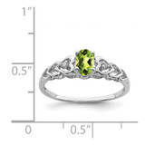Sterling Silver Rhodium-plated Peridot & Diam. Ring - QB-766FA2AC-6654