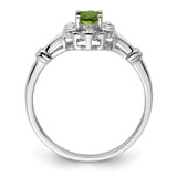 Sterling Silver Rhodium-plated Peridot & Diam. Ring - QB-8A0840D7-4197