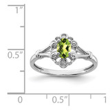 Sterling Silver Rhodium-plated Peridot & Diam. Ring - QB-8A0840D7-4197