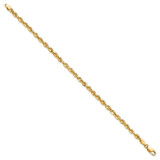 14K 7 inch 4mm Ultra Diamond-cut Rope with Lobster Clasp Chain