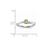 Sterling Silver Rhodium-plated Peridot & Diamond Birthstone Ring - QB-E2EC4FF4-2828