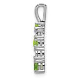 Sterling Silver Rhodium-plated Peridot and Diamond Pendant - QP-7277E41C-3426