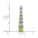 Sterling Silver Rhodium-plated Peridot and Diamond Pendant - QP-7277E41C-3426