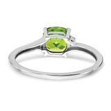 Sterling Silver Rhodium-plated Peridot and Diamond Ring - RM-40B93EA7-2696
