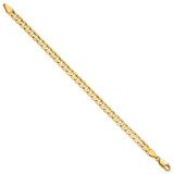 14K 7 inch 5.25mm Open Concave Curb with Lobster Clasp Bracelet