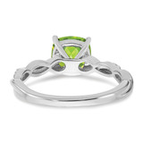 Sterling Silver Rhodium-plated Peridot and Diamond Ring - RM-AB4FFABE-1541