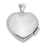 Sterling Silver Rhodium-plated Peridot August Birthstone 18mm Heart Locket