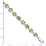 Sterling Silver Rhodium-plated Peridot Bracelet - QX-7F828DD1-5171