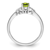 Sterling Silver Rhodium-plated Peridot Ring - QB-0BBFCA8C-4734