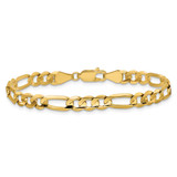 14K 7 inch 5.5mm Concave Open Figaro with Lobster Clasp Bracelet