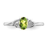 Sterling Silver Rhodium-plated Peridot Ring - QB-F9E45817-2085
