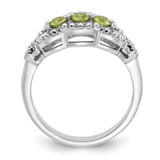 Sterling Silver Rhodium-plated Peridot Ring - QR-81BE1FBF-9818