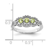 Sterling Silver Rhodium-plated Peridot Ring - QR-BD66E168-5076