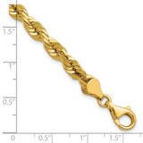 14K 7 inch 5.5mm Diamond-cut Rope with Fancy Lobster Clasp Chain
