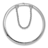 Sterling Silver Rhodium-plated Polished & Diamond-cut 4mm with Safety Clasp Hinged Children's Bangle - QB-FFA763F3-7384
