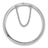 Sterling Silver Rhodium-plated Polished & Diamond-cut 5mm with Safety Clasp Hinged Children's Bangle - QB-F3545BC3-8007