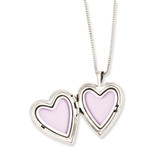 Sterling Silver Rhodium-plated Polished & Satin Back Swirl Design Mother 18in Locket & Daughter 14in Pendant Necklace Set