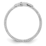 Sterling Silver Rhodium-plated Polished & Textured CZ Cross Ring - QR-F0EA52D4-3724