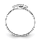 Sterling Silver Rhodium-plated Polished & Textured Horse Children's Ring - QR-0D7BB689-3028