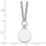 Sterling Silver Rhodium-plated Polished 16 inch with 2 inch extender Round Disc Necklace