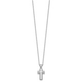 Sterling Silver Rhodium-plated Polished 18 inch Cross Ash Holder Necklace