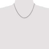 Sterling Silver Rhodium-plated Polished 2.9mm Domed Curb Chain - QD-8FBA63FF-3415