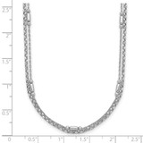 Sterling Silver Rhodium-plated Polished 2-strand 16 inch with 2 inch extender Necklace