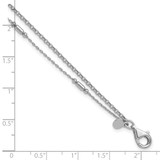 Sterling Silver Rhodium-plated Polished 2-strand 7 inch with 1 inch extender Bracelet
