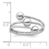 Sterling Silver Rhodium-plated Polished 3 Ball Ring - QR-F9B87328-5530