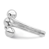 Sterling Silver Rhodium-plated Polished 3 Ball Ring - QR-F9B87328-5530