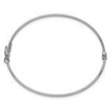 Sterling Silver Rhodium-plated Polished 3.00mm Hinged Bangle