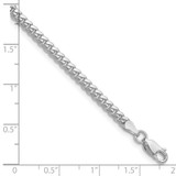 Sterling Silver Rhodium-plated Polished 3.4mm Domed Curb Chain - QD-D05E5E69-5566