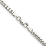 Sterling Silver Rhodium-plated Polished 3.4mm Domed Curb Chain - QD-EAAB9BCF-8305