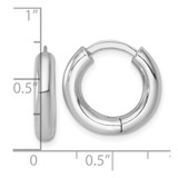 Sterling Silver Rhodium-plated Polished 3.5x18mm Round Hinged Hoop Earrings