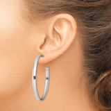 Sterling Silver Rhodium-plated Polished 3.8mm Post Hoops - QE-8C09BC3C-2736