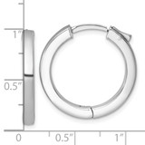 Sterling Silver Rhodium-plated Polished 3x25mm Hinged Square Tube Hoop Earrings