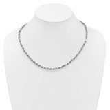 Sterling Silver Rhodium-plated Polished 4.75mm Figaro Rope Chain 19.75 inch Necklace