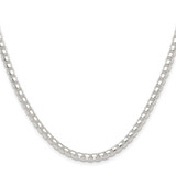 Sterling Silver Rhodium-plated Polished 4mm Round Box Chain - QF-E948B352-1483