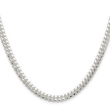 Sterling Silver Rhodium-plated Polished 5.7mm Domed Curb Chain - QD-4A839D75-3297