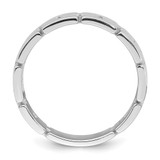 Sterling Silver Rhodium-plated Polished 5.8mm Brick Pattern Size 6 Ring