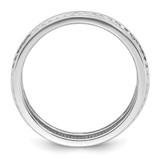 Sterling Silver Rhodium-plated Polished 6.5mm CZ Band Size 6 Ring