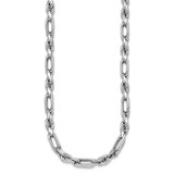Sterling Silver Rhodium-plated Polished 7.00mm Figaro Rope Chain 19.75 inch Necklace