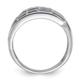 Sterling Silver Rhodium-Plated Polished Abalone Fancy Band Ring - QR-3714557E-8253