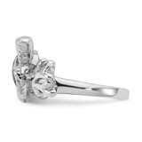 Sterling Silver Rhodium-plated Polished Abalone Sea Turtle Size 8 Ring