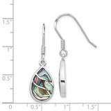 Sterling Silver Rhodium-plated Polished Abalone Teardrop Dangle Earrings - QE-8E9C04D9-5183